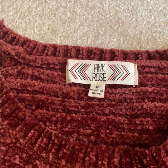 “pink rose” burgundy/rust colored sweater - Picture 3 of 3
